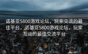 诺基亚5800游戏论坛，玩家交流的最佳平台，诺基亚5800游戏论坛，玩家互动的最佳交流平台