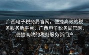 广西电子税务局官网，便捷高效的税务服务新平台，广西电子税务局官网，便捷高效的税务服务新门户