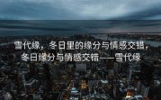 雪代缘，冬日里的缘分与情感交错，冬日缘分与情感交错——雪代缘
