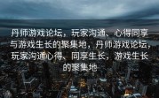 丹师游戏论坛，玩家沟通、心得同享与游戏生长的聚集地，丹师游戏论坛，玩家沟通心得、同享生长，游戏生长的聚集地