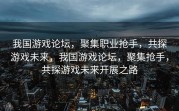 我国游戏论坛，聚集职业抢手，共探游戏未来，我国游戏论坛，聚集抢手，共探游戏未来开展之路