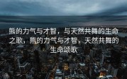 熊的力气与才智，与天然共舞的生命之歌，熊的力气与才智，天然共舞的生命颂歌