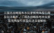 三国志战略版布衣玩家拓荒阵型引荐及玩法解析，三国志战略版布衣玩家拓荒阵型引荐及玩法深度解析