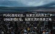 PUBG游戏论坛，玩家交流的热土，PUBG游戏论坛，玩家交流的热衷之地