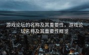 游戏论坛的名称及其重要性，游戏论坛名称及其重要性概览
