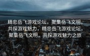 精忠岳飞游戏论坛，聚集岳飞文明，共探游戏魅力，精忠岳飞游戏论坛，聚集岳飞文明，共探游戏魅力之旅
