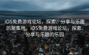 iOS免费游戏论坛，探索、分享与乐趣的聚集地，iOS免费游戏论坛，探索、分享与乐趣的乐园