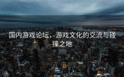 国内游戏论坛，游戏文化的交流与碰撞之地