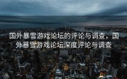 国外暴雪游戏论坛的评论与调查，国外暴雪游戏论坛深度评论与调查