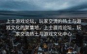 上士游戏论坛，玩家交流的热土与游戏文化的聚集地，上士游戏论坛，玩家交流热土与游戏文化中心