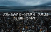洪荒ol金丹价格一览表解析，洪荒ol金丹价格一览表解析