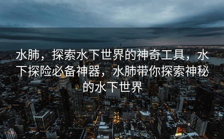 水肺，探索水下世界的神奇工具，水下探险必备神器，水肺带你探索神秘的水下世界