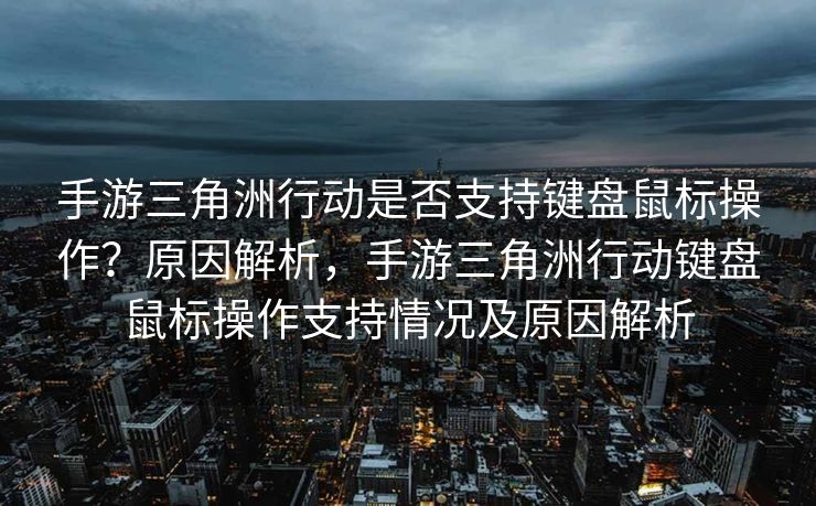 手游三角洲行动是否支持键盘鼠标操作？原因解析，手游三角洲行动键盘鼠标操作支持情况及原因解析