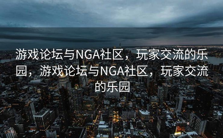 游戏论坛与NGA社区，玩家交流的乐园，游戏论坛与NGA社区，玩家交流的乐园