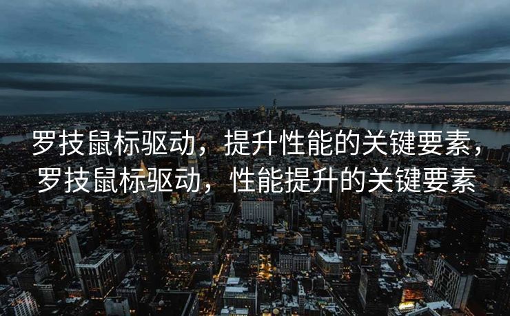 罗技鼠标驱动，提升性能的关键要素，罗技鼠标驱动，性能提升的关键要素