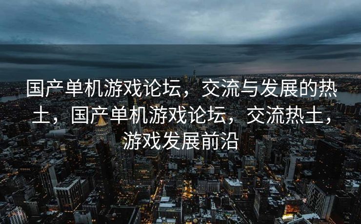 国产单机游戏论坛，交流与发展的热土，国产单机游戏论坛，交流热土，游戏发展前沿