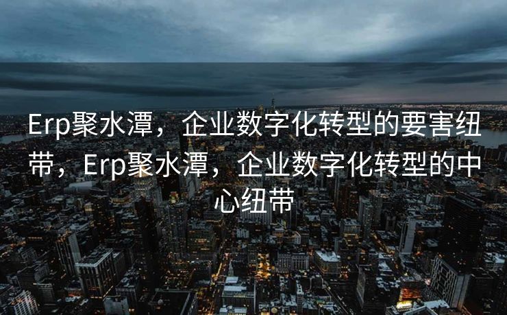 Erp聚水潭，企业数字化转型的要害纽带，Erp聚水潭，企业数字化转型的中心纽带