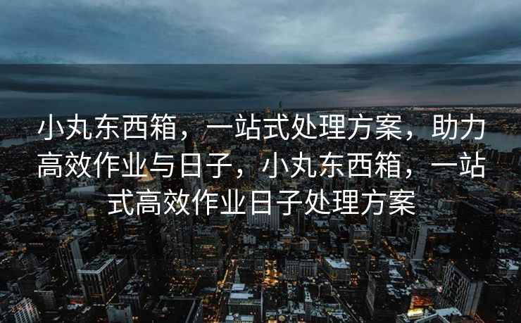 小丸东西箱，一站式处理方案，助力高效作业与日子，小丸东西箱，一站式高效作业日子处理方案