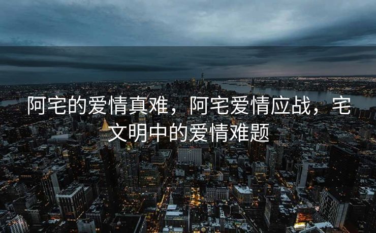 阿宅的爱情真难,阿宅爱情应战,宅文明中的爱情难题 阿宅的爱情真难,阿宅爱情应战,宅文明中的爱情难题