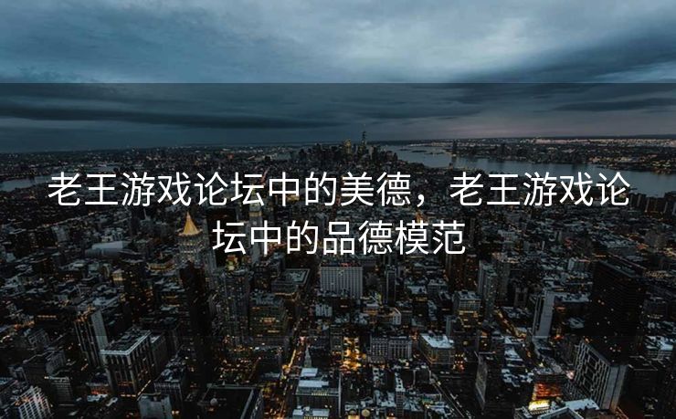老王游戏论坛中的美德，老王游戏论坛中的品德模范
