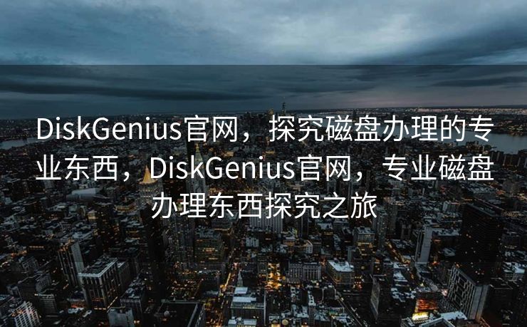 DiskGenius官网，探究磁盘办理的专业东西，DiskGenius官网，专业磁盘办理东西探究之旅
