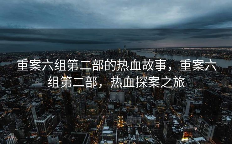 重案六组第二部的热血故事，重案六组第二部，热血探案之旅