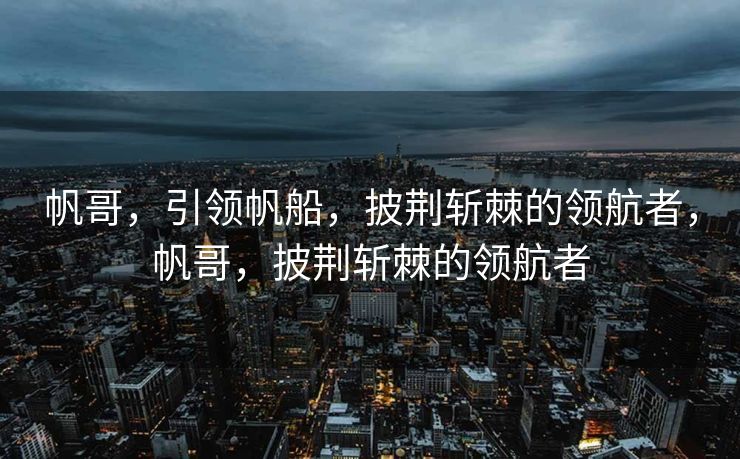 帆哥，引领帆船，披荆斩棘的领航者，帆哥，披荆斩棘的领航者