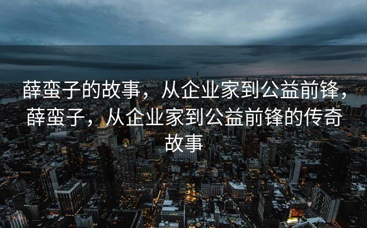 薛蛮子的故事，从企业家到公益前锋，薛蛮子，从企业家到公益前锋的传奇故事