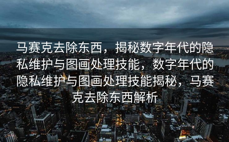 马赛克去除东西，揭秘数字年代的隐私维护与图画处理技能，数字年代的隐私维护与图画处理技能揭秘，马赛克去除东西解析