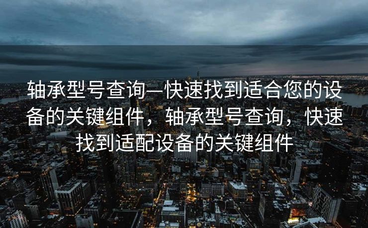 轴承型号查询—快速找到适合您的设备的关键组件，轴承型号查询，快速找到适配设备的关键组件