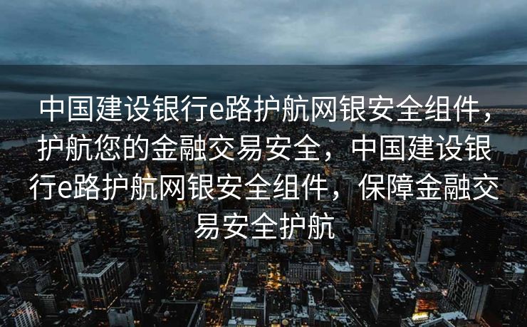 中国建设银行e路护航网银安全组件，护航您的金融交易安全，中国建设银行e路护航网银安全组件，保障金融交易安全护航